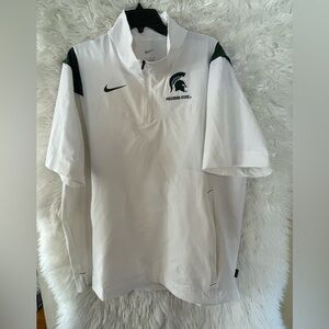 Michigan State Spartans Nike On Field Men’s 1/4 Zip Short Sleeve Coaches Jacket.